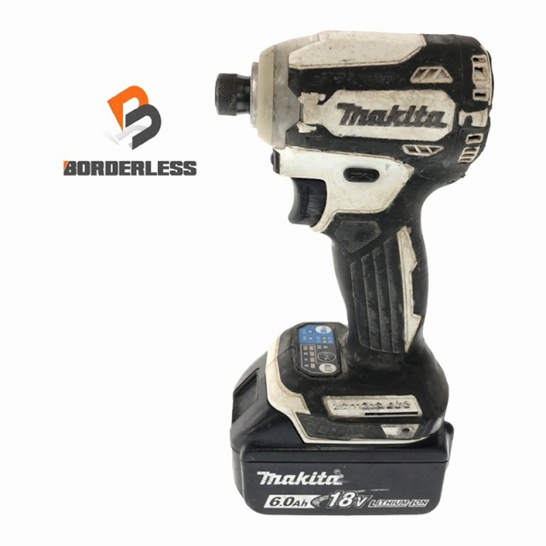 Makita(マキタ)の☆中古品☆ makita マキタ 18V 充電式インパクトドライバ TD171D 白/ホワイト バッテリ1個(18V 6.0Ah) 付き 電動工具 大工道具 88525 自動車/バイクのバイク(工具)の商品写真