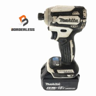 マキタ(Makita)の☆中古品☆ makita マキタ 18V 充電式インパクトドライバ TD171D 白/ホワイト バッテリ1個(18V 6.0Ah) 付き 電動工具 大工道具 88525(工具)