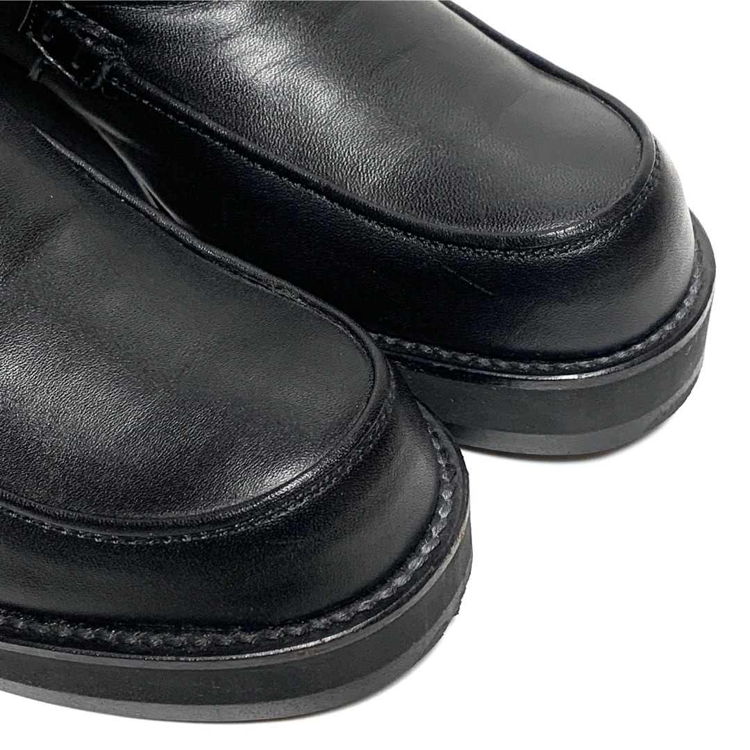 Yohji Yamamoto(ヨウジヤマモト)の☆良品 ワイズ レザー プラットフォーム スリッポン シューズ 黒 厚底 革靴 レディースの靴/シューズ(ローファー/革靴)の商品写真