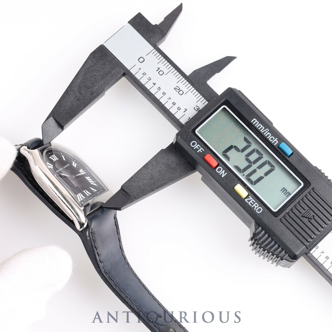 Ralph Lauren(ラルフローレン)のRALPH・LAUREN ラルフローレン STIRRUP スティラップ スモールモデル R0010701 クォーツ SS 革 ブラックローマン 箱 保証書（2014年） メンズの時計(腕時計(アナログ))の商品写真