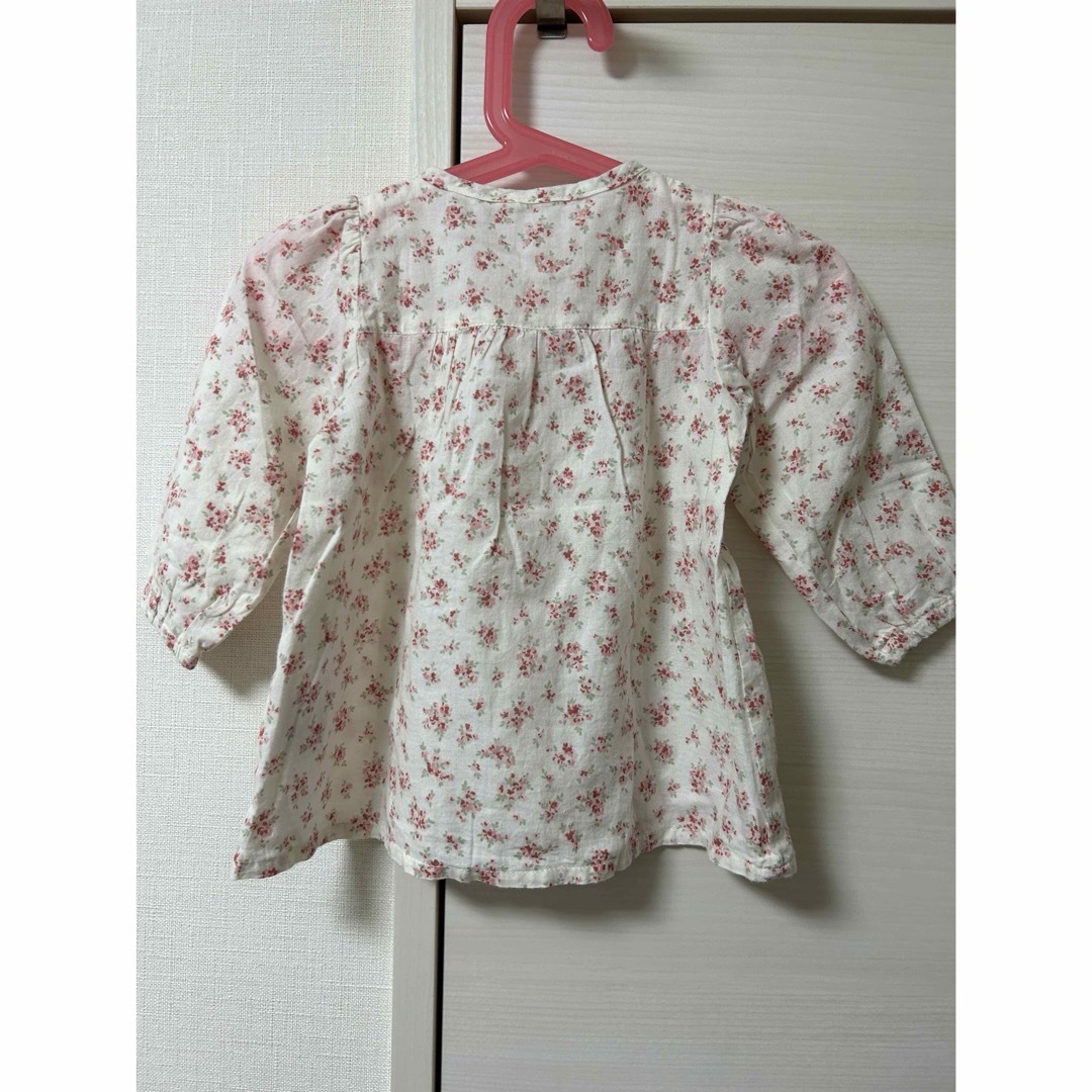 【90】Angel Star  花柄　シャツ. 長袖 キッズ/ベビー/マタニティのキッズ服女の子用(90cm~)(ブラウス)の商品写真