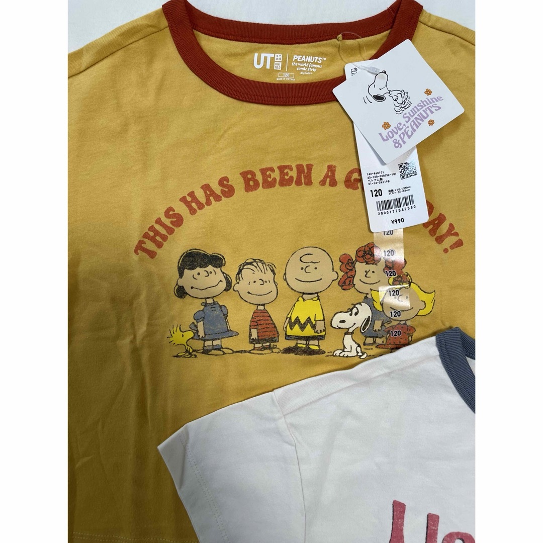 UNIQLO(ユニクロ)の【新品未使用タグ付き】UNIQLO KIDS Tシャツ　スヌーピー　120cm キッズ/ベビー/マタニティのキッズ服女の子用(90cm~)(Tシャツ/カットソー)の商品写真