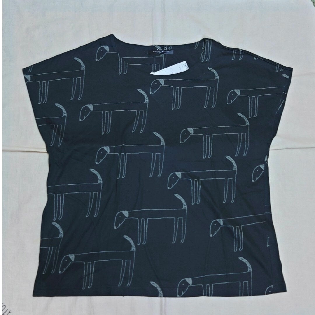 Wacoal(ワコール)の新品タグ付き 春夏 ワコール マタノアツコ トップス Tシャツ ルームウェア 黒 レディースのルームウェア/パジャマ(ルームウェア)の商品写真