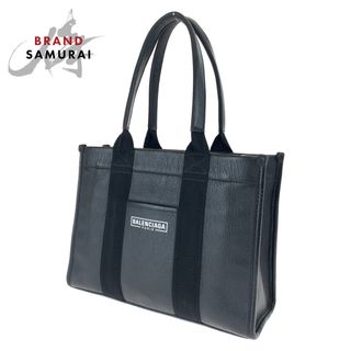 バレンシアガ(Balenciaga)のBALENCIAGA バレンシアガ ハードウェア ロゴ ブラック 黒 ホワイト 白 シルバー金具 カーフ 671402 トートバッグ ハンドバッグ 男女兼用 レディース 405371 【中古】(トートバッグ)