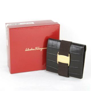 サルヴァトーレフェラガモ(Salvatore Ferragamo)の美品『USED』 Salvatore Ferragamo フェラガモ 223053 二つ折り財布 レザー ブラウン【中古】(財布)