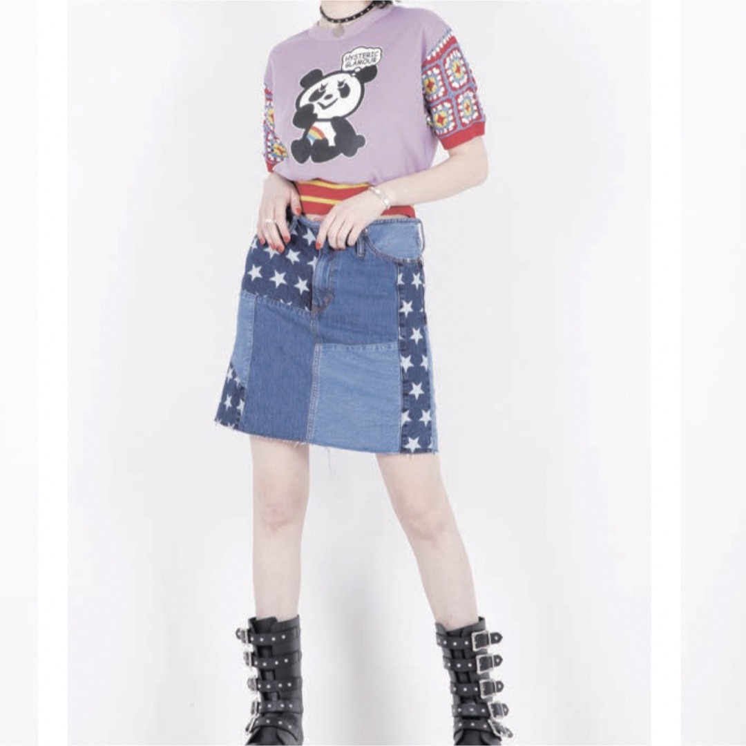 HYSTERIC GLAMOUR(ヒステリックグラマー)の【未使用品級】ヒステリックグラマー クロシェニット レインボーパンダ 近年モデル メンズのトップス(Tシャツ/カットソー(半袖/袖なし))の商品写真