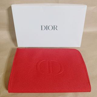 Christian Dior - DIOR ディオール　ポーチ　ロゴ入り　ノベルティ 赤