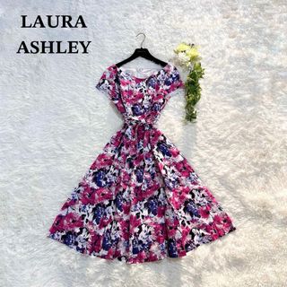 ローラアシュレイ(LAURA ASHLEY)の美品 希少デザイン ローラアシュレイ  大きいサイズ 花柄ワンピース XL(ロングワンピース/マキシワンピース)