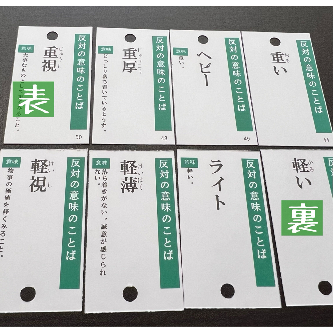 反対の意味の言葉［対義語］カード 620（完成品）★中学受験　国語 エンタメ/ホビーの本(語学/参考書)の商品写真