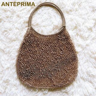 アンテプリマ(ANTEPRIMA)の美品✨アンテプリマ　ワイヤーバッグ　しずく型　シャンパンピンク　シルバー(ハンドバッグ)