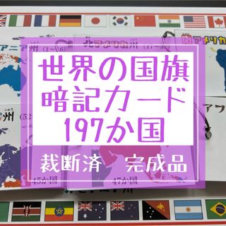 世界の国旗カード 197か国（完成品）★世界地図・国旗一覧・資料付き(語学/参考書)