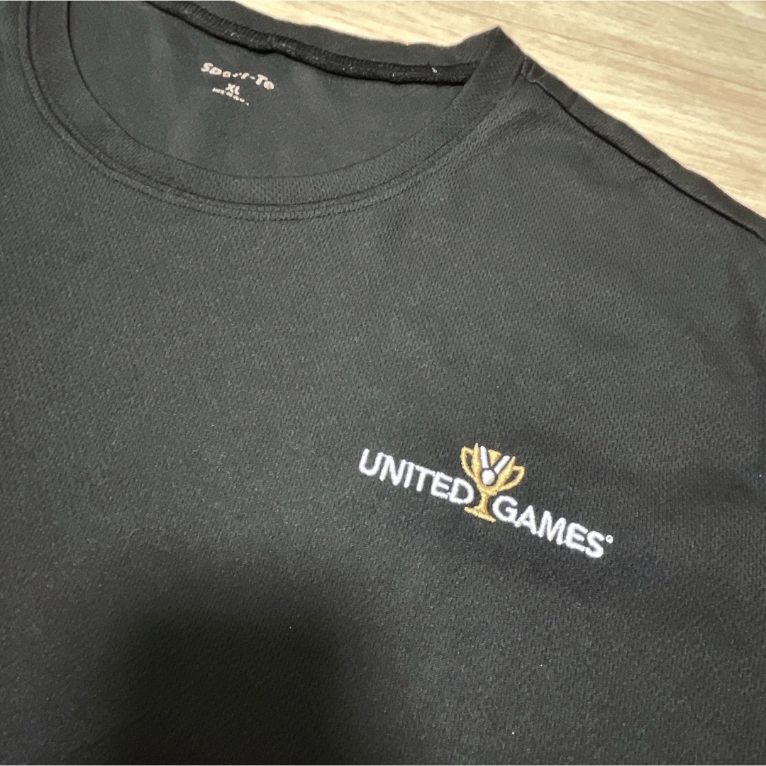 USA古着　ドライTシャツ　XL　ブラック　ポリエステル　スポーツ　ウェア　ロゴ メンズのトップス(Tシャツ/カットソー(半袖/袖なし))の商品写真