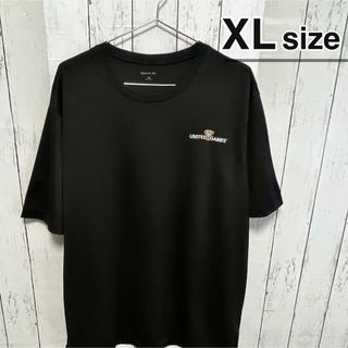 USA古着　ドライTシャツ　XL　ブラック　ポリエステル　スポーツ　ウェア　ロゴ(Tシャツ/カットソー(半袖/袖なし))