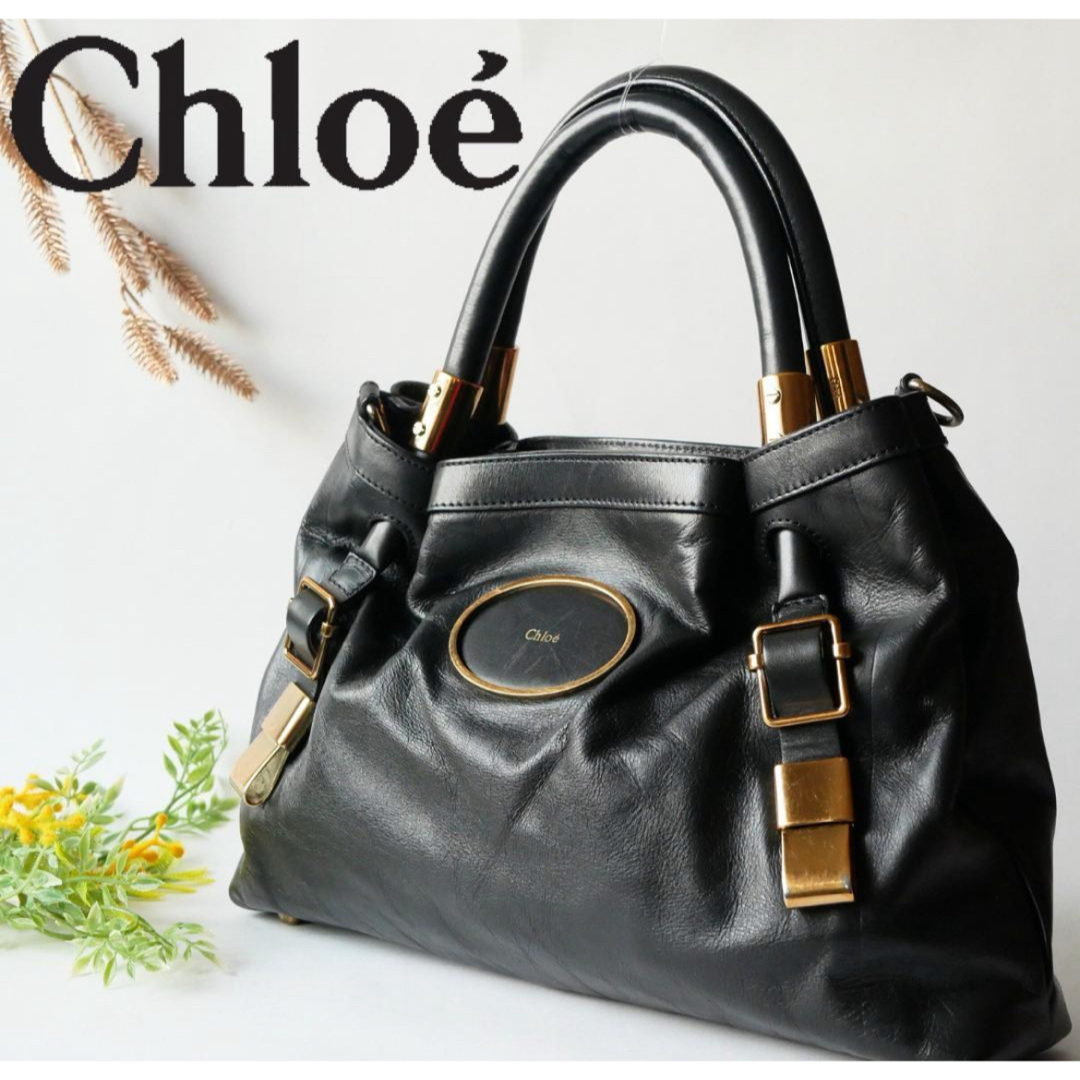 Chloe(クロエ)の美品✨正規品 Chloe 黒 ヴィクトリア ハンドバッグ レディースのバッグ(ハンドバッグ)の商品写真