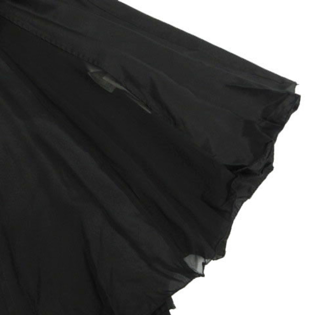 Lois CRAYON(ロイスクレヨン)のロイスクレヨン スカート ミモレ丈 リボン レース切替え シルク 黒 M レディースのスカート(ロングスカート)の商品写真