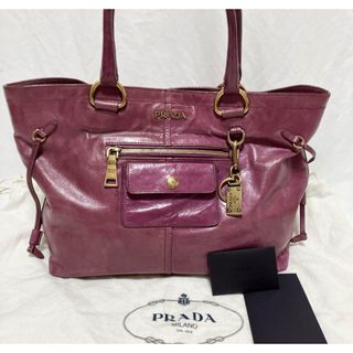 プラダ(PRADA)のPRADA プラダ ゴールド金具ロゴ A4可 トートバッグ ハンドバッグ 肩掛け(トートバッグ)