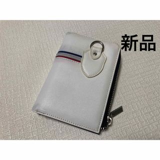 【新品】合皮 L字ファスナー レディース メンズ財布 白系