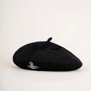 ベレー帽 惑星刺繍 土星 ブラック 黒 帽子 ビーニー(ニット帽/ビーニー)