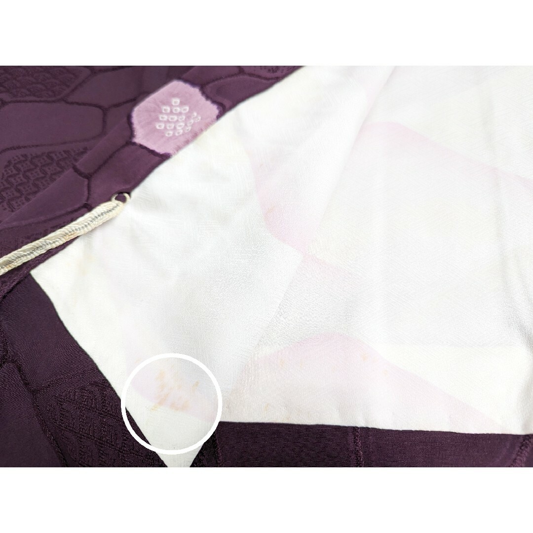 羽織 身丈75裄63 正絹 紫 花柄 地紋起こし 絞り レディースの水着/浴衣(着物)の商品写真