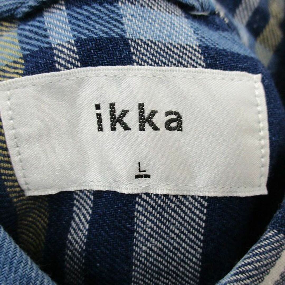 ikka(イッカ)のイッカ ikka ボタンダウン シャツ 長袖 胸ポケット コットン チェック L メンズのトップス(シャツ)の商品写真