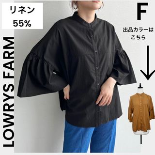 ローリーズファーム(LOWRYS FARM)の【LOWRYS FARM 】ローリーズファーム ブラウス バンドカラー リネン(シャツ/ブラウス(半袖/袖なし))