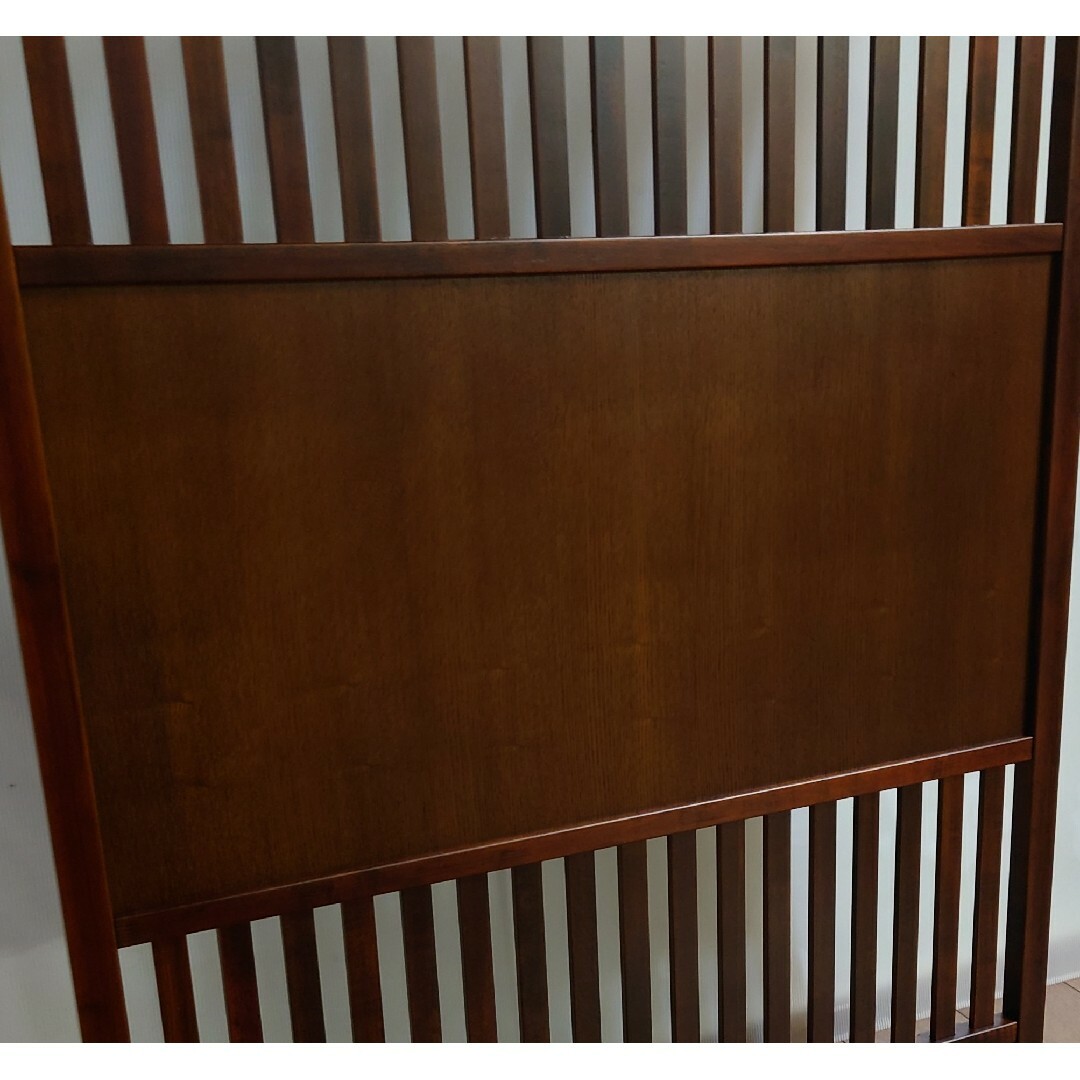 衝立　間仕切り　１枚式　格子状和風衝立　ブラウンフレーム　⑨ ハンドメイドのインテリア/家具(家具)の商品写真