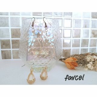 No.507　ハンドメイドピアス·イヤリング　雫　ドロップ　ロング　ひねり(ピアス)