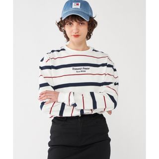 トミージーンズ(TOMMY JEANS)のレギュラーストライプロングスリーブTシャツ　(s size)(Tシャツ/カットソー(七分/長袖))