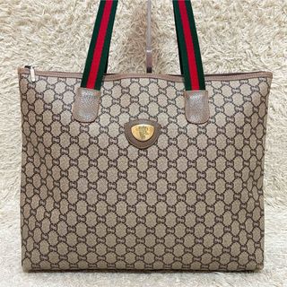 グッチ(Gucci)の美品　グッチ　トートバッグ　GG　スプリーム　シェリーライン　ゴールド金具(トートバッグ)