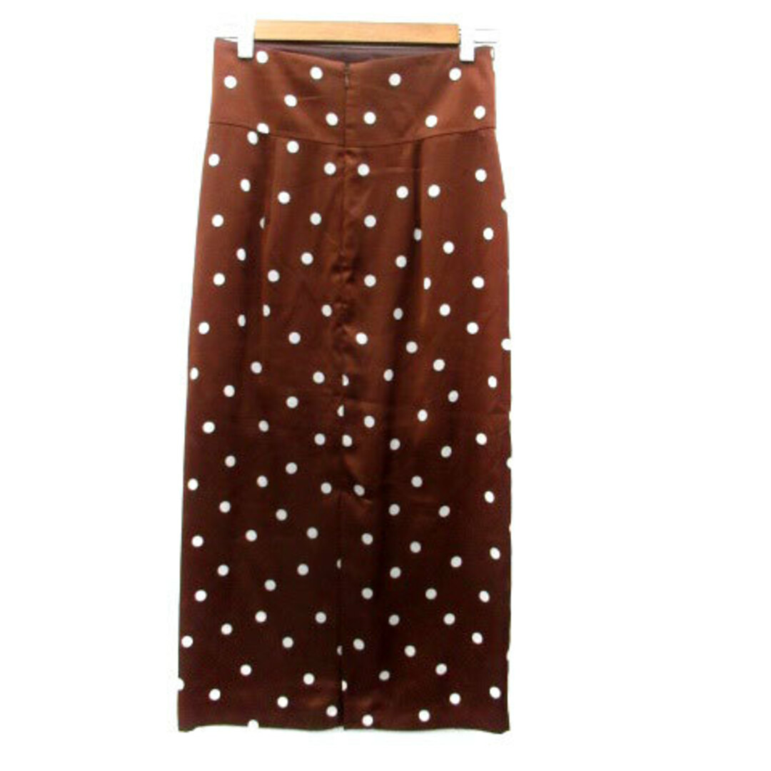 MACPHEE(マカフィー)のマカフィー トゥモローランド タイトスカート ドット柄 34 茶色 オフホワイト レディースのスカート(ロングスカート)の商品写真