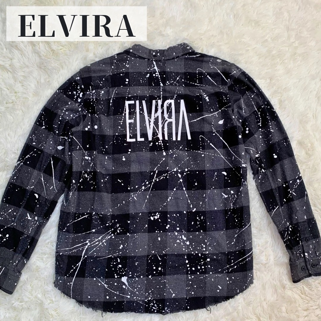 ELVIA(エルヴィア)の【極美品】\激レア/ エルビラ パッチワーク シャツ チェック M ELVIRA メンズのトップス(シャツ)の商品写真