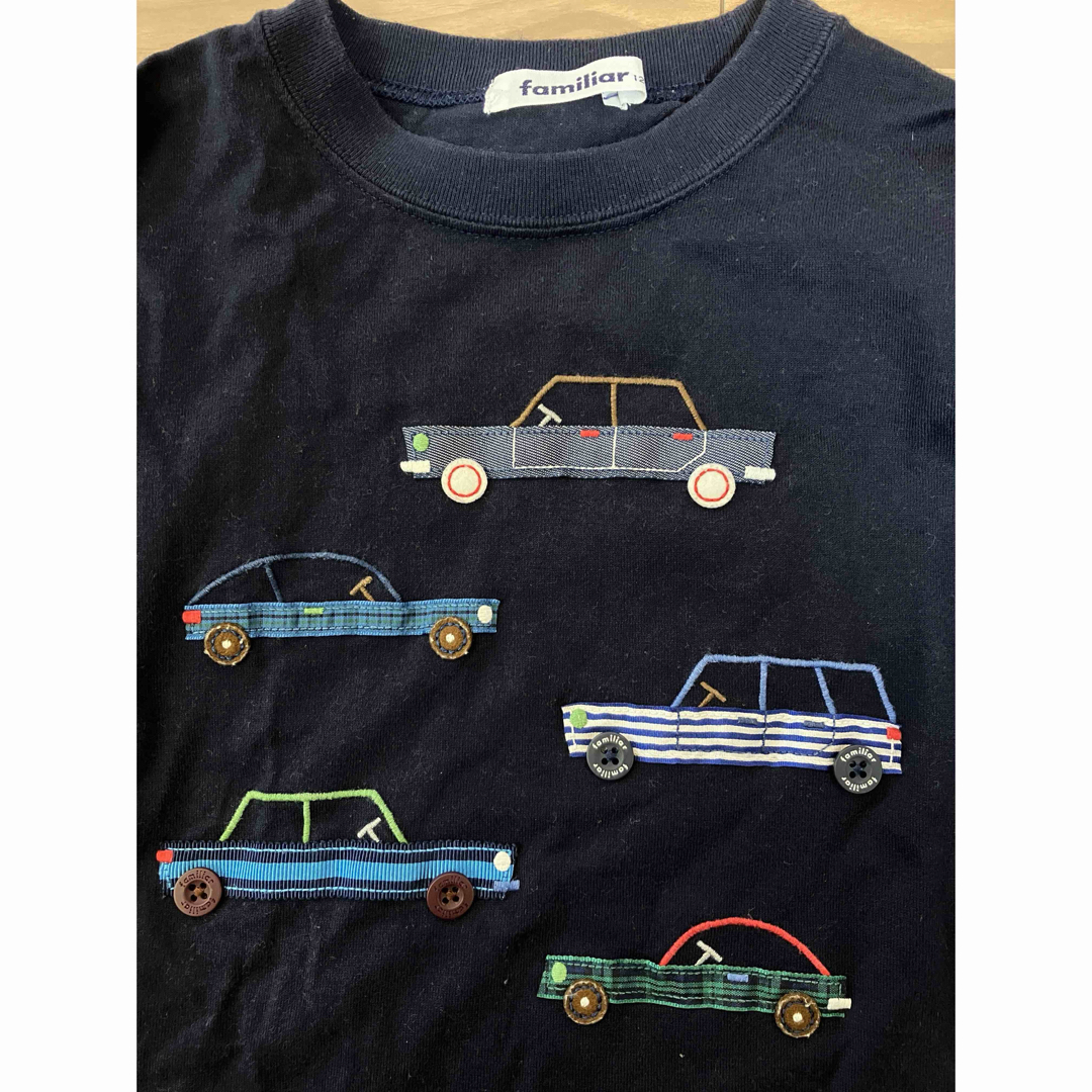 familiar(ファミリア)のFamiliar ネイビー ロンT 車柄 120cm キッズ/ベビー/マタニティのキッズ服男の子用(90cm~)(Tシャツ/カットソー)の商品写真