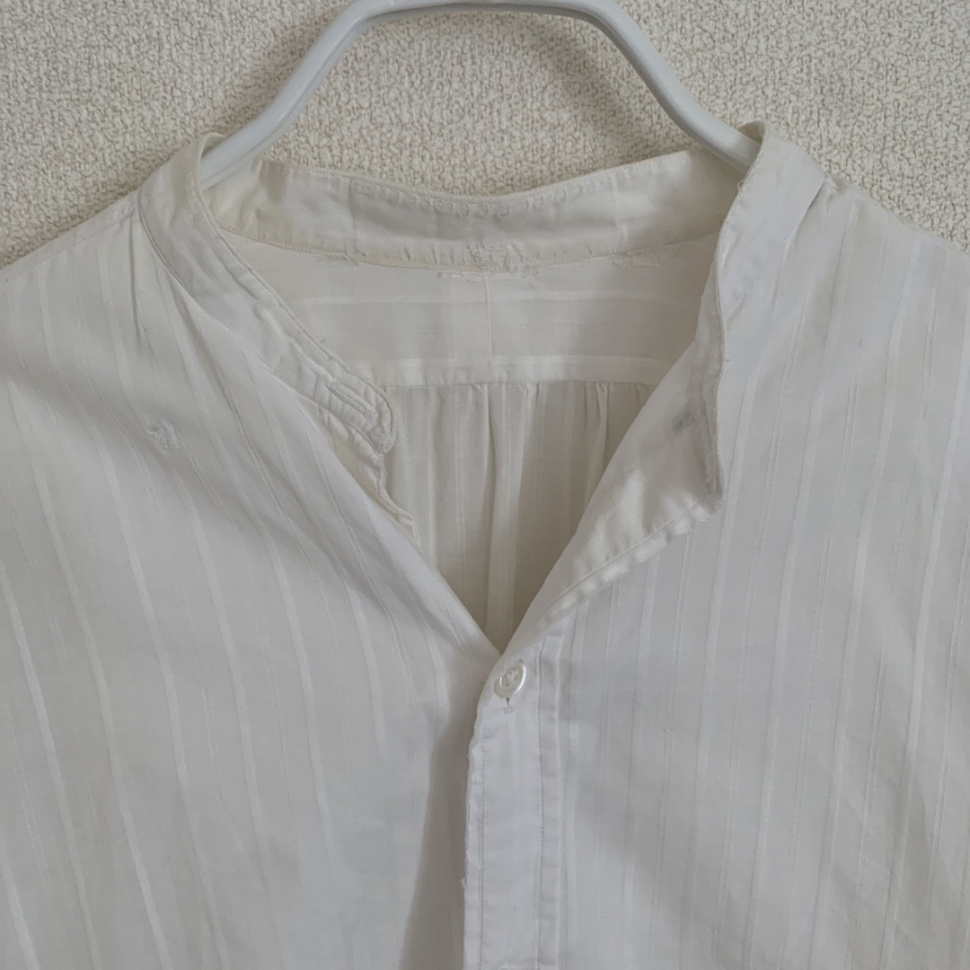 古着 白シャツ USED オーバーサイズ ロング丈 レディースのトップス(シャツ/ブラウス(長袖/七分))の商品写真