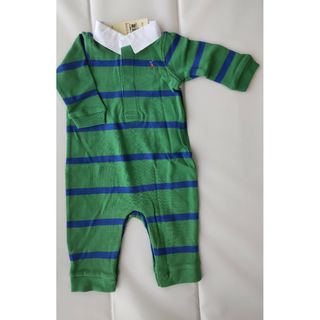 ポロラルフローレン(POLO RALPH LAUREN)のラルフローレン　長袖カバーオール 緑青　baby ６Ｍ　６０cm(カバーオール)