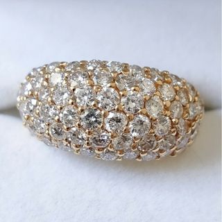 ダイヤモンド パヴェ リング K18YG 2.87ct 9.1g(リング(指輪))