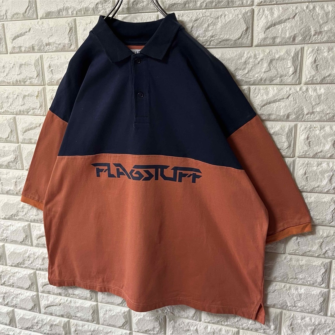 F-LAGSTUF-F(フラグスタフ)の【FLAGSTUFF】フラグスタフ ポロシャツ バイカラー センターロゴ メンズのトップス(ポロシャツ)の商品写真