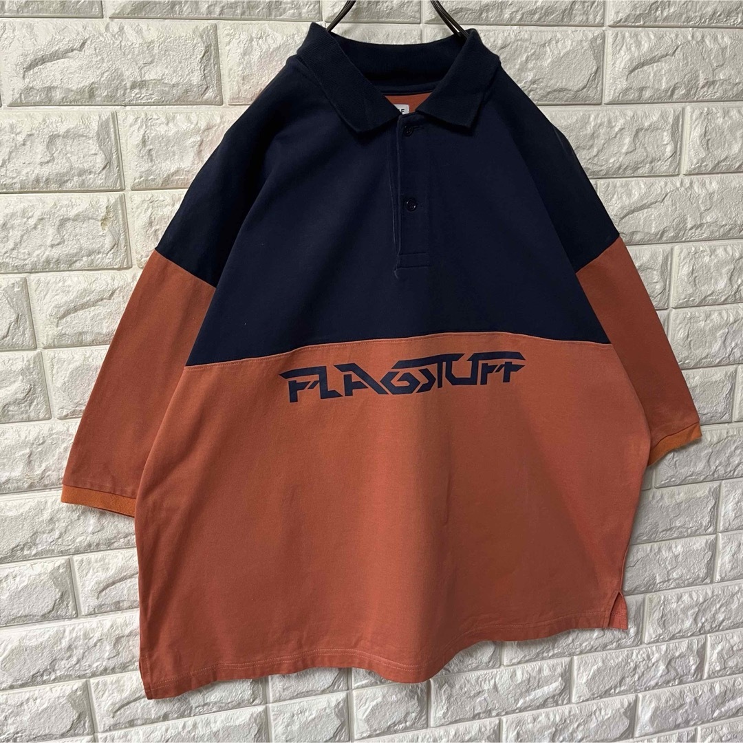 F-LAGSTUF-F(フラグスタフ)の【FLAGSTUFF】フラグスタフ ポロシャツ バイカラー センターロゴ メンズのトップス(ポロシャツ)の商品写真