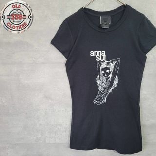 ANNA SUI - アナスイ ビックロゴ Tシャツ 半袖 USA製 綿100% ブラック サイズPS