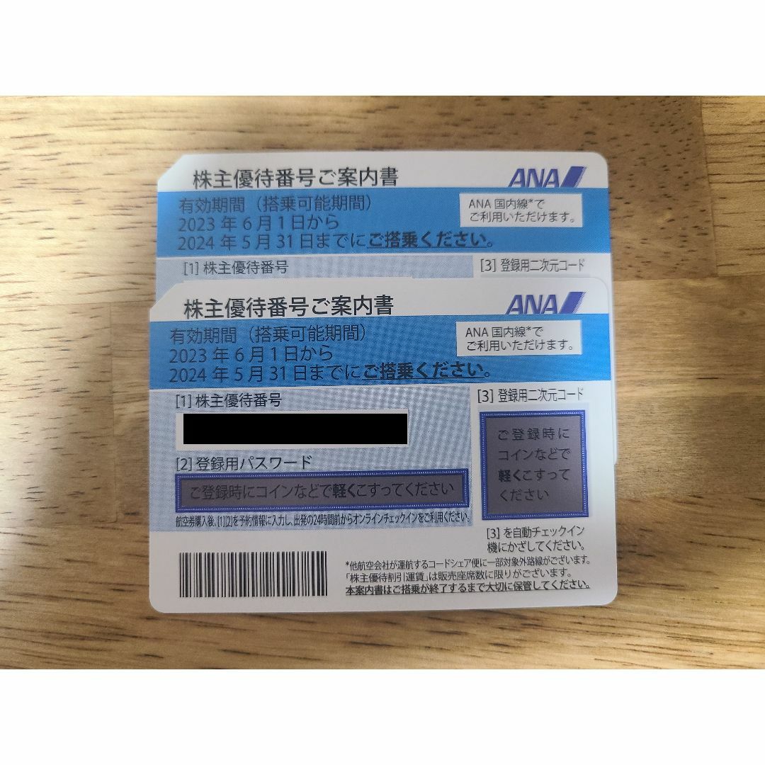 ANA 株主優待券　全日空　2枚 チケットの乗車券/交通券(航空券)の商品写真