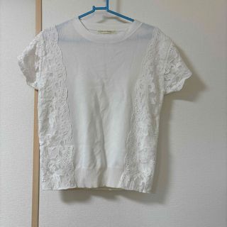 ペルルペッシュ(Perle Peche)のペルルペッシュ　半袖　レースニット(カットソー(半袖/袖なし))