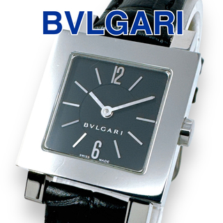 ブルガリ(BVLGARI)のブルガリ クアドラード SQ22SL 革ベルト ブラック レディース 時計 稼働(腕時計)