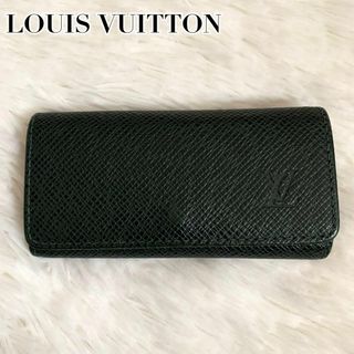 ルイヴィトン(LOUIS VUITTON)の美品✨ルイヴィトン  ミュルティクレ4  タイガ 4連キーケース レザー ロゴ(キーケース)