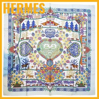 エルメス(Hermes)のエルメス カレ90 スカーフ デコパージュ 切り絵 シルク100%(バンダナ/スカーフ)