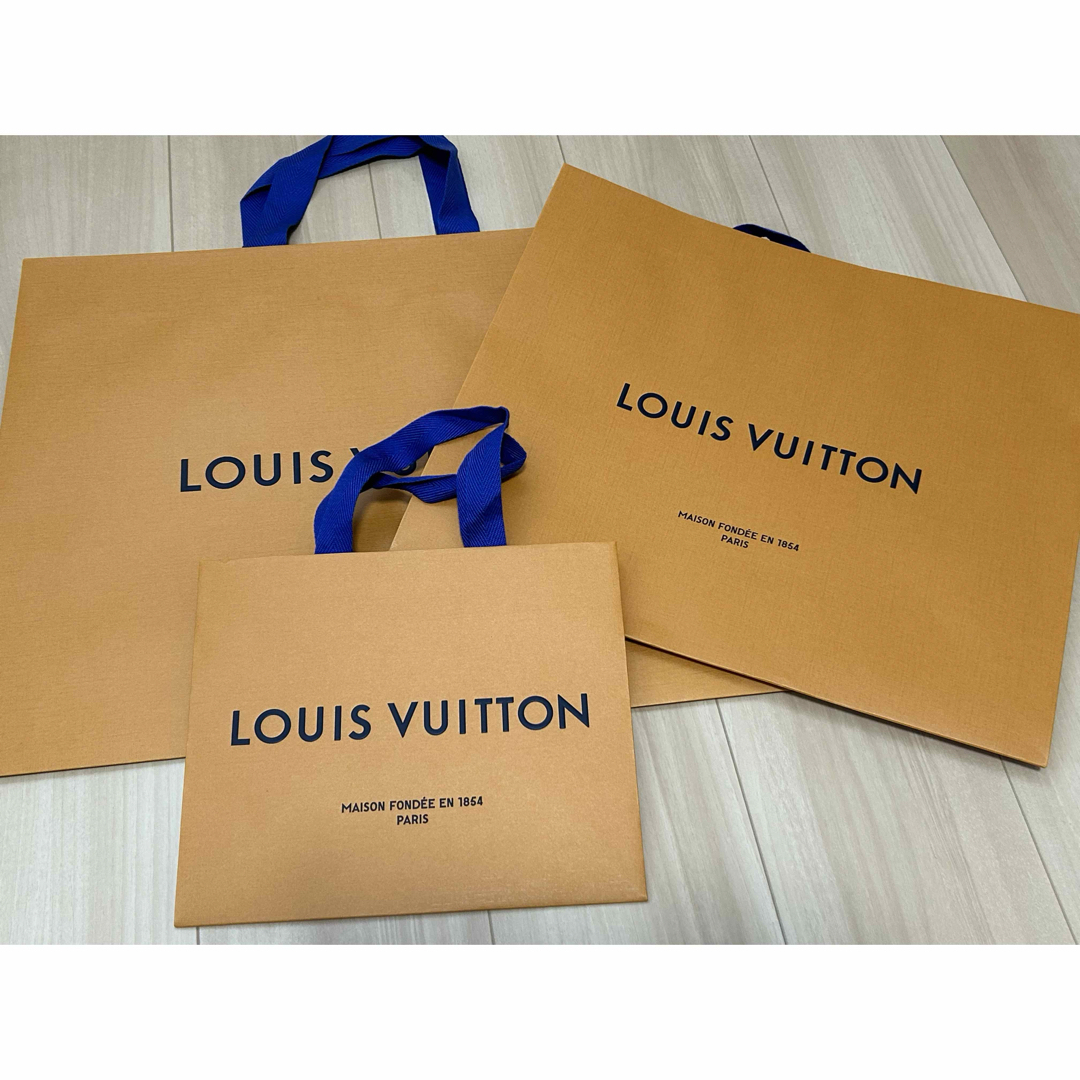 LOUIS VUITTON(ルイヴィトン)の【セット販売】ルイヴィトン　紙袋　オレンジ　大中小3枚 レディースのバッグ(ショップ袋)の商品写真