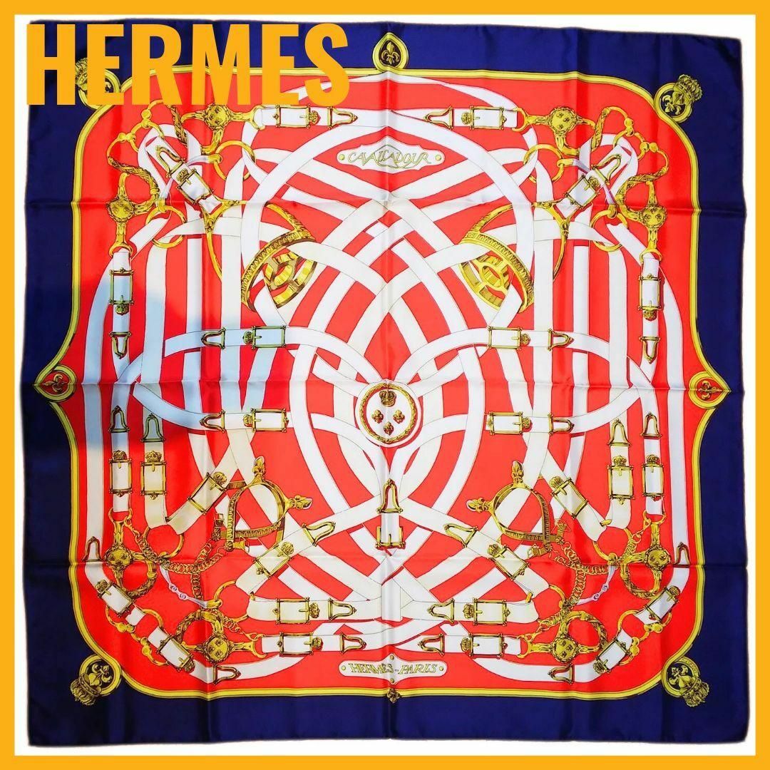 Hermes(エルメス)のエルメス カレ90 スカーフ カヴァルカドゥール シルク100% レディースのファッション小物(バンダナ/スカーフ)の商品写真