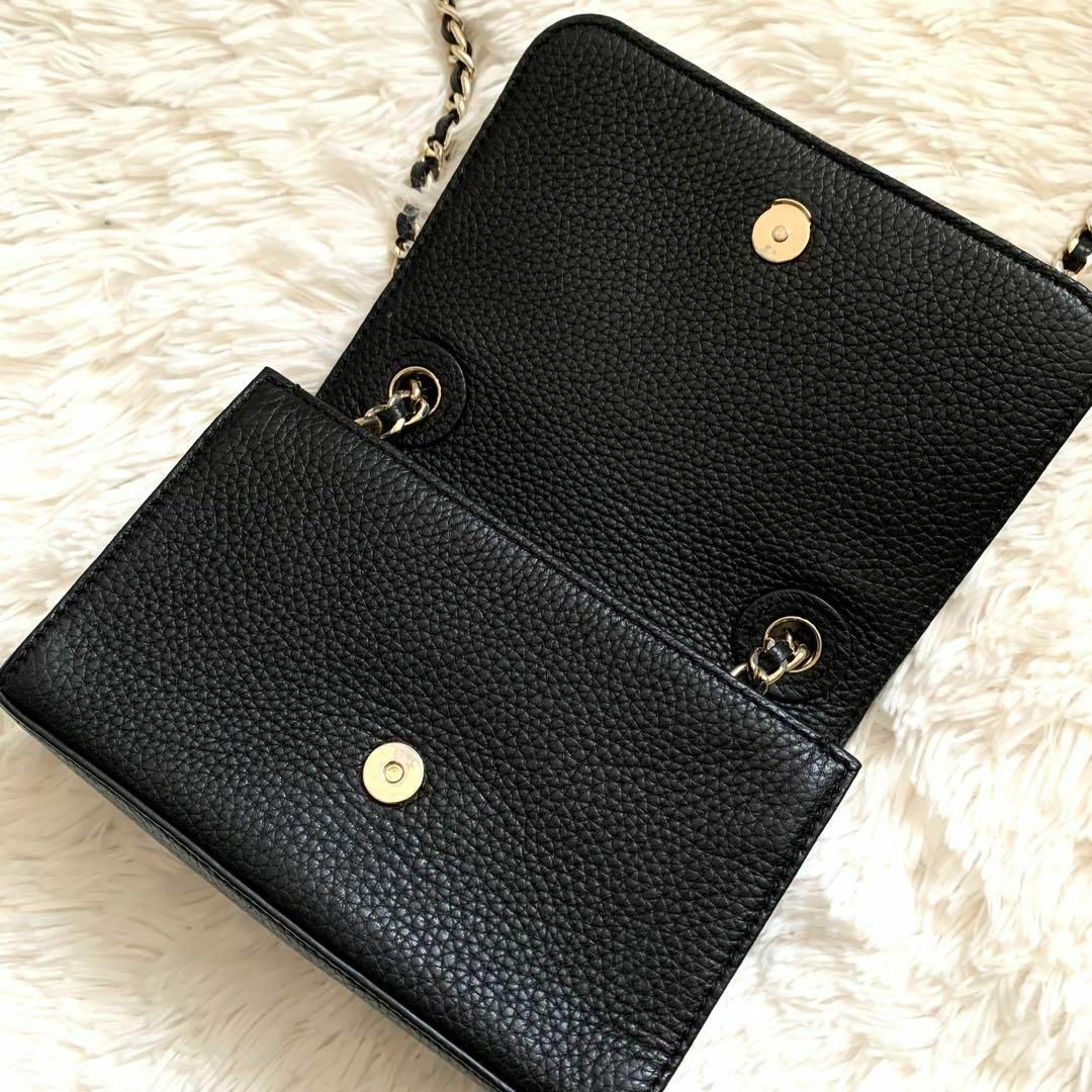 Tory Burch(トリーバーチ)の未使用級✨トリーバーチ ショルダーバッグ チェーン ロゴ 型押し レザー 黒 レディースのバッグ(ショルダーバッグ)の商品写真