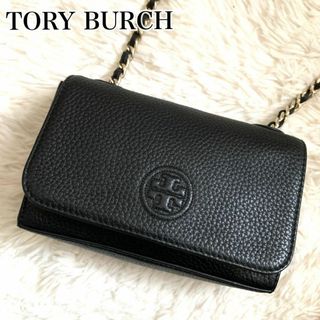 トリーバーチ(Tory Burch)の未使用級✨トリーバーチ ショルダーバッグ チェーン ロゴ 型押し レザー 黒(ショルダーバッグ)