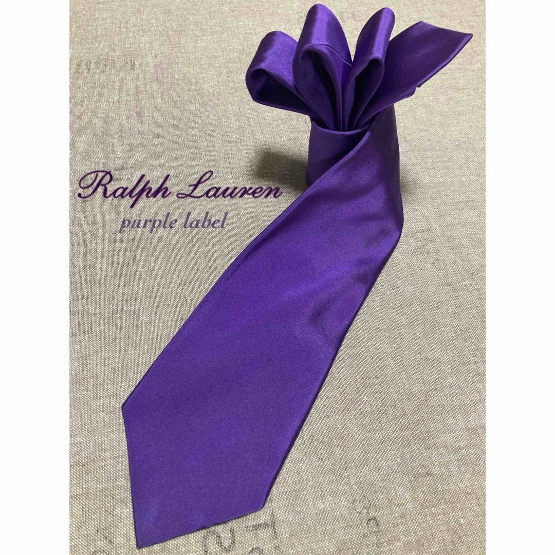 Ralph Lauren(ラルフローレン)のRalph Rauren／Purple Label／サテン／パープル／イタリア製 メンズのファッション小物(ネクタイ)の商品写真