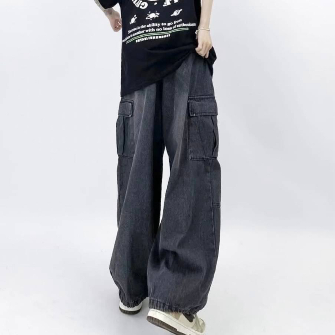 デニム　パンツ　メンズ　ジーパン　ワイドパンツ　シンプル　おしゃれ　レディース メンズのパンツ(デニム/ジーンズ)の商品写真