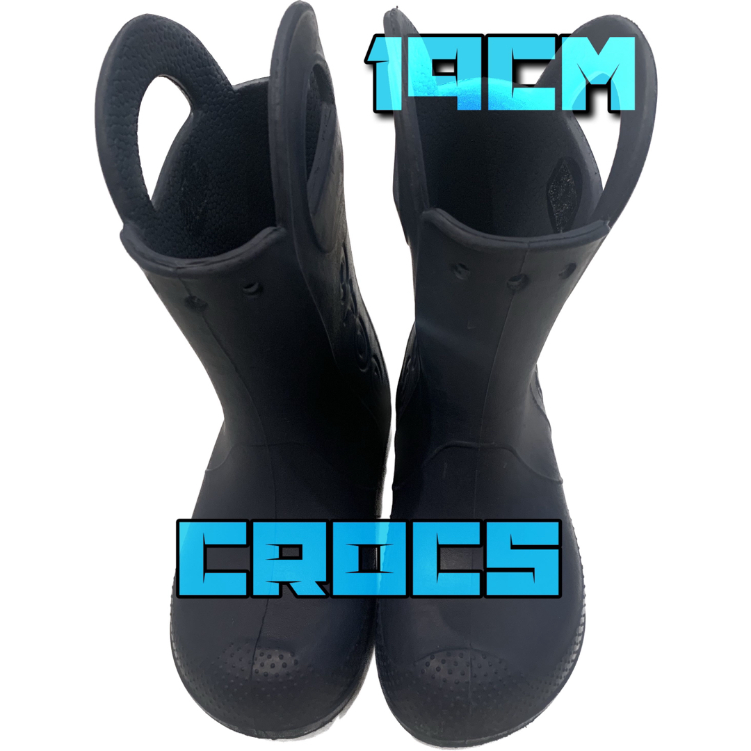 crocs(クロックス)のクロックス（crocs）ジュニア長靴 レイン ブーツ キッズ ネイビー キッズ/ベビー/マタニティのキッズ靴/シューズ(15cm~)(長靴/レインシューズ)の商品写真